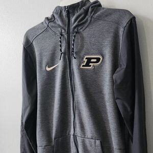 Nike Purdue Gray Dri Fit. Zip-Up Hoodie. 2 Tone For A Unique Look.
